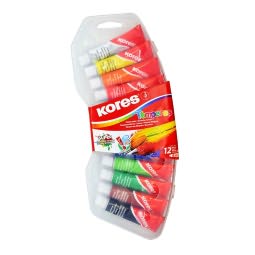 Tempere Kores 12 ml &ndash; Confezione da 12 colori Foto prodotto